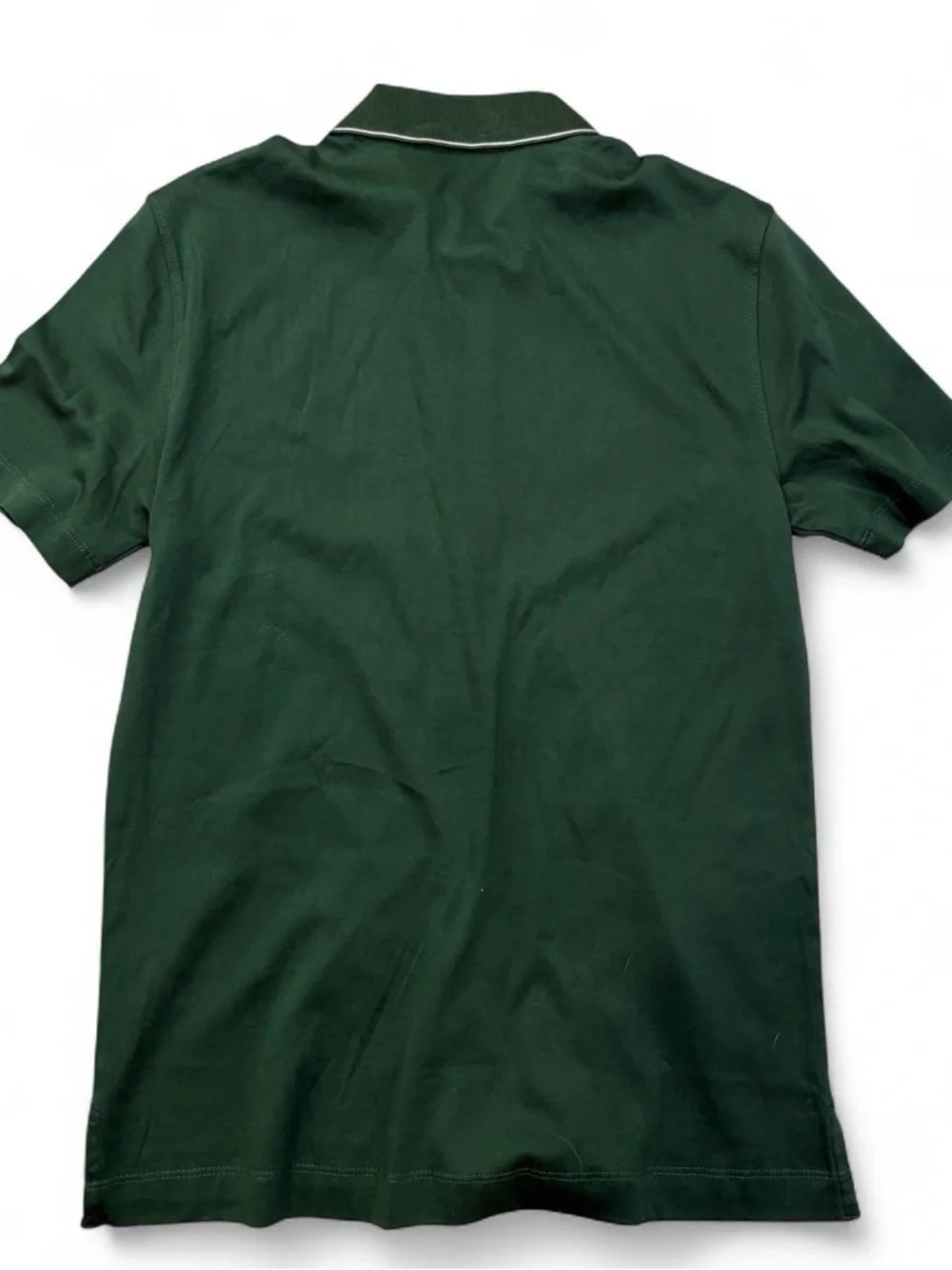 Banana Republic Green Short-Sleeve Button-Down Polo Shirt with White Piping